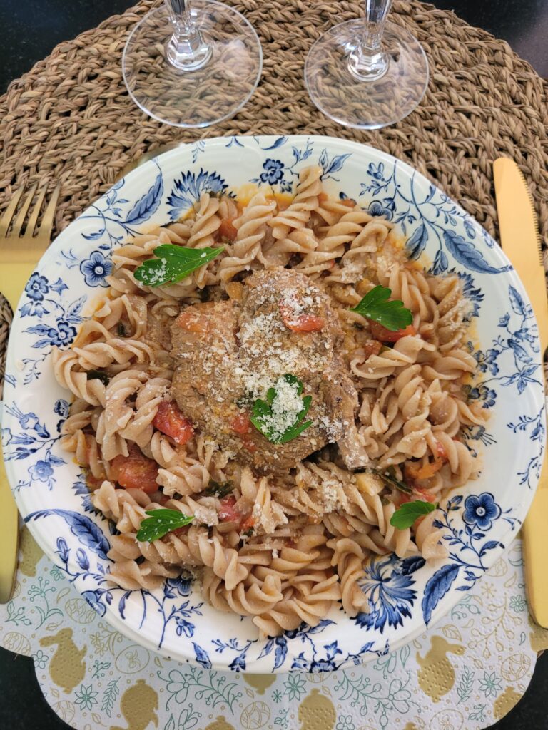 Fusilli ragoût agneau spécial pâques recette Saveurs Câlines pâtes fermières normandes