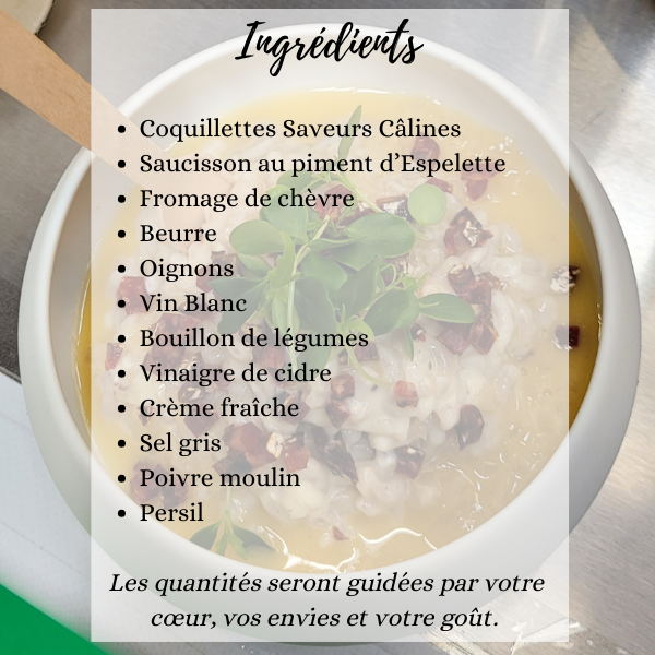 recette risotto coquilettes saveurs calines chef patrick coignard pâtes locales